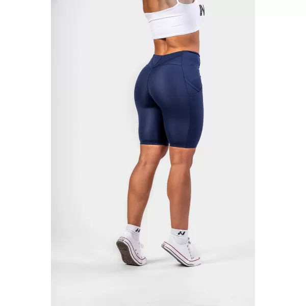  GYM THERAPY 628 DARK BLUE Nebbia 10-palcové cyklistické šortky s vysokým pásom 