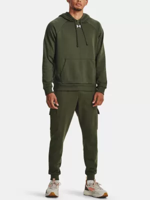 Pánska mikina UNDER ARMOUR RIVAL FLEECE HOODIE 1379757-390 ZELENÁ