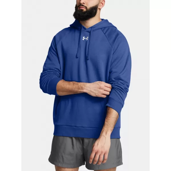  Pánska mikina UNDER ARMOUR RIVAL FLEECE HOODIE 1379757-432 MODRÁ 