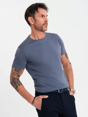 Pánske tričko OMBRE OM-TSBS-0236 MODRÝ DENIM