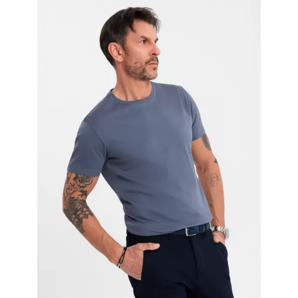  Pánske tričko OMBRE OM-TSBS-0236 MODRÝ DENIM 