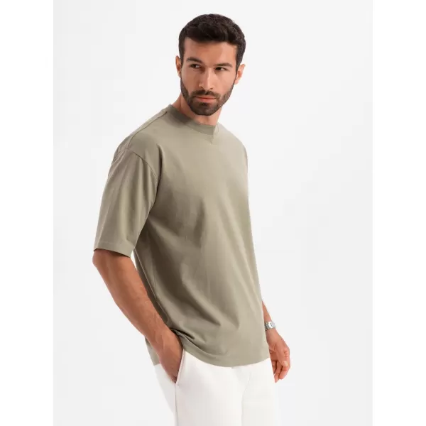  Pánske tričko OMBRE OM-TSBC-0234 KAKI 