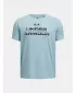 Chlapčenské tričko UNDER ARMOUR TECH SPLIT WORDMARK SS 1383010-494 MODRÁ