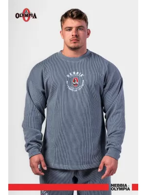 Oversized mikina bez kapucne SIGNATURE 797 BLUE Nebbia