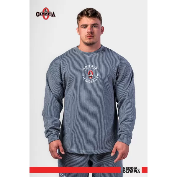 Oversized mikina bez kapucne SIGNATURE 797 BLUE Nebbia 