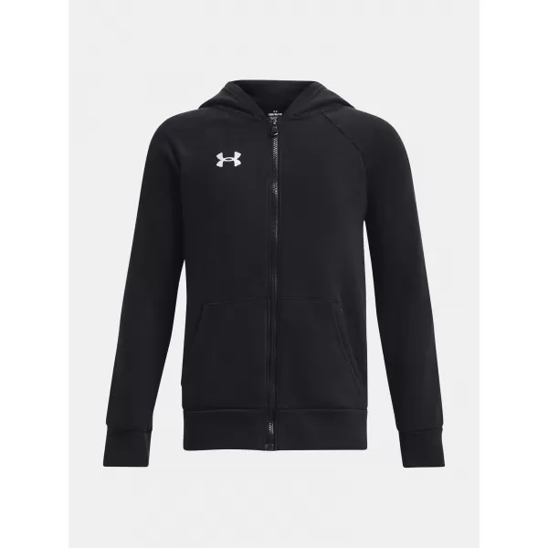  Chlapčenská mikina UNDER ARMOUR RIVAL FLEECE FZ HOODIE 1379794-001 ČIERNA 