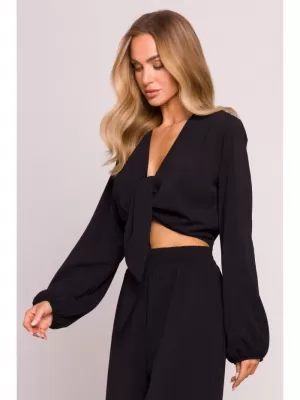 Dámsky crop top MOE M861 ČIERNA
