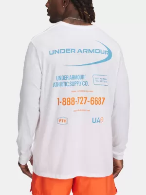 Pánske tričko UNDER ARMOUR M WORKWEAR LOGO LS 1390167-100 BIELA