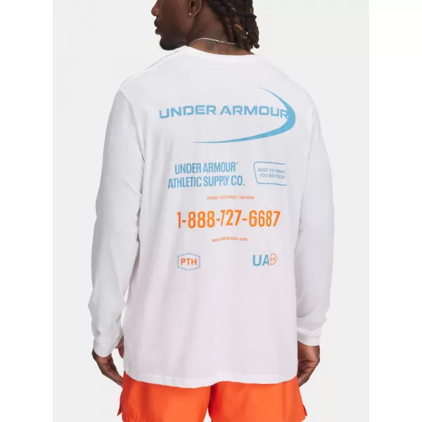  Pánske tričko UNDER ARMOUR M WORKWEAR LOGO LS 1390167-100 BIELA 