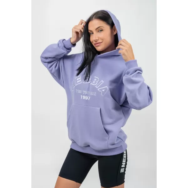  Oversize mikina s kapucňou GYM RAT 256 SVETLO PURPLE Nebbia 