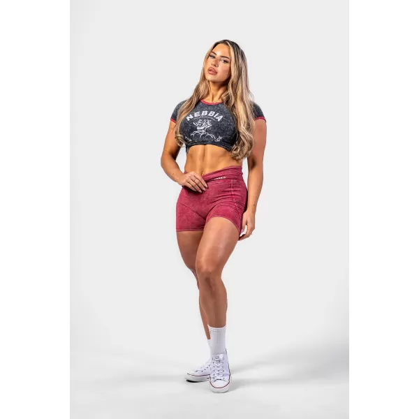  Oprané tričko Crop-Top-T-Shirt GOLDEN AGE 782 BLACK Nebbia 