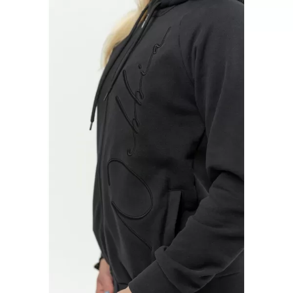  Dámska športová mikina s kapucňou INTENSE Signature 845 BLACK Nebbia 