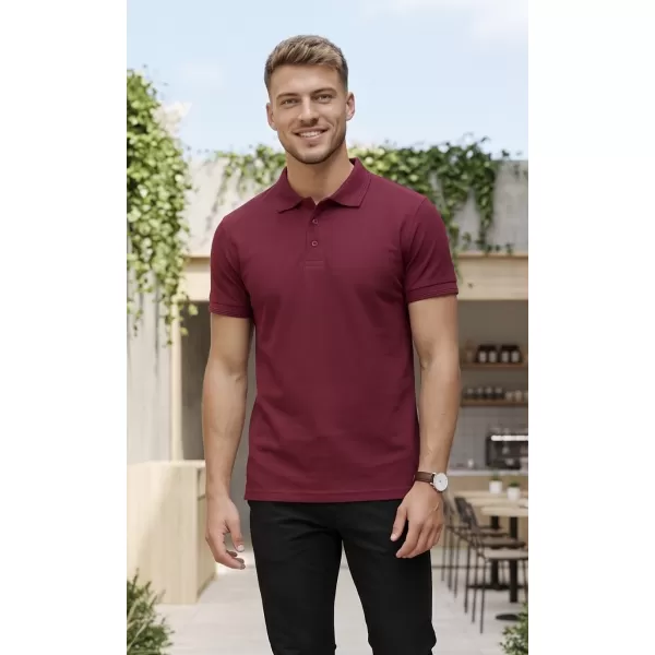  Pánske tričko s golierom ALTISPORT NoPrint NP/ALM302 GRANÁT 