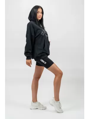 Oversize mikina s kapucňou GYM RAT 256 BLACK Nebbia