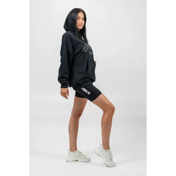  Oversize mikina s kapucňou GYM RAT 256 BLACK Nebbia 