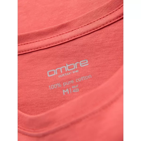  Pánske tričko OMBRE OM-TSBS-0236 KORALOVÝ 