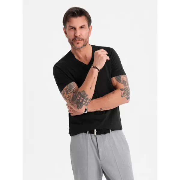  Pánske tričko OMBRE OM-TSBS-0237 ČIERNA 