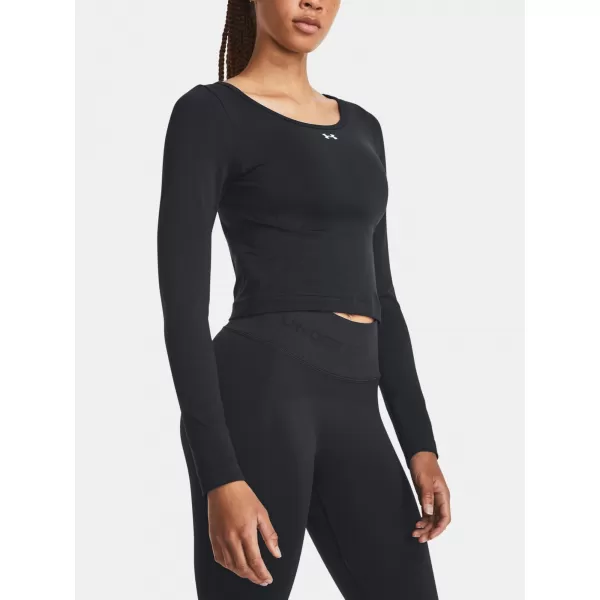  Dámske tričko UNDER ARMOUR TRAIN SEAMLESS LS 1379150-001 ČIERNA 