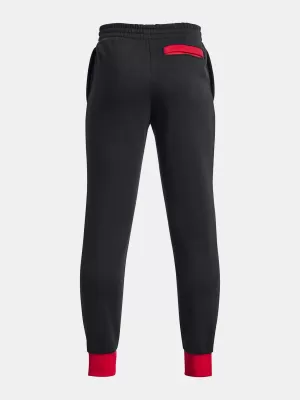 Chlapčenské tepláky UNDER ARMOUR RIVAL FLEECE SCRIPT JGRS 1379789-001 ČIERNA