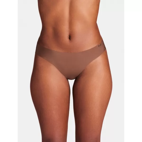  Dámske tangá UNDER ARMOUR PURE STRETCH NS THONG 1383893-625 HNEDÁ 