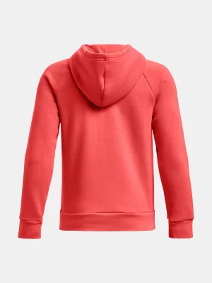 Chlapčenská mikina UNDER ARMOUR RIVAL FLEECE BL HOODIE 1379791-690 ČERVENÁ