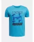 Chlapčenské tričko UNDER ARMOUR B SPLIT BIG LOGO SS 1390003-452 MODRÁ