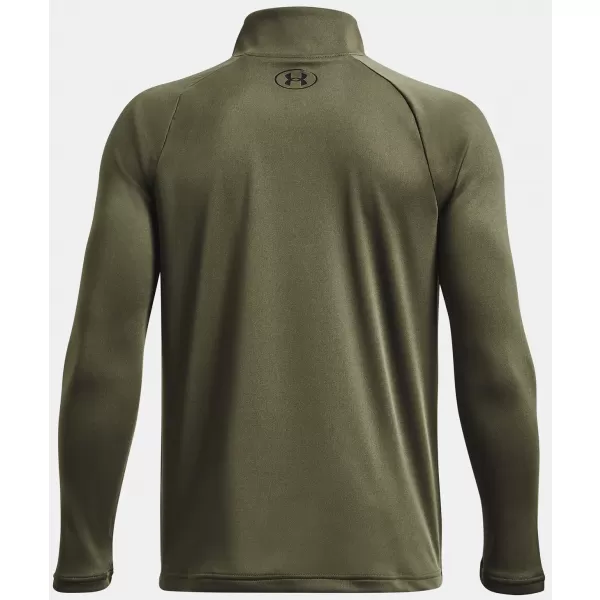  Chlapčenské tričko UNDER ARMOUR TECH 2.0 1/2 ZIP 1363286-390 ZELENÁ 