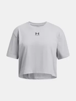 Dievčenské tričko UNDER ARMOUR RIVAL SS 1389755-011 SIVÁ