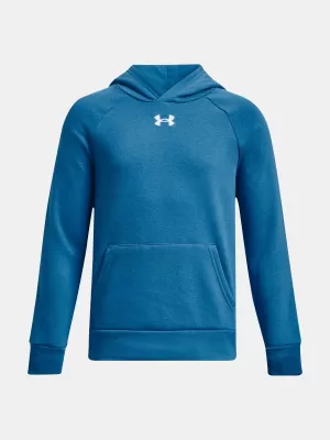 Chlapčenská mikina UNDER ARMOUR RIVAL FLEECE HOODIE 1379792-466 MODRÁ