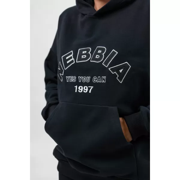  Oversize mikina s kapucňou GYM RAT 256 BLACK Nebbia 