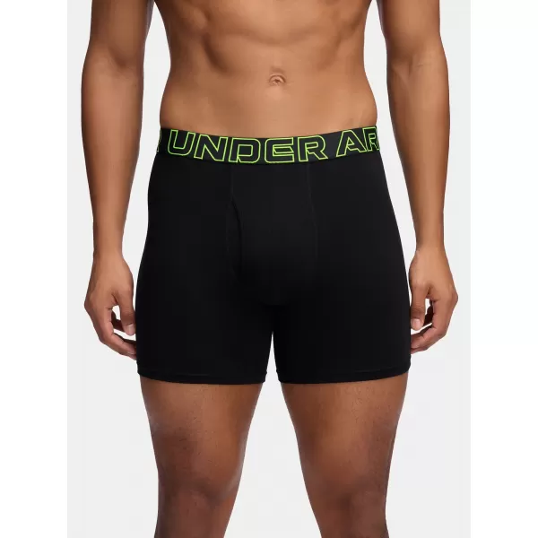  Pánske boxerky UNDER ARMOUR M PERF COTTON 6IN (3KS) 1383889-004 ČIERNA 