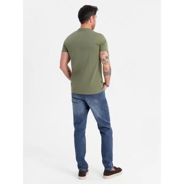  Pánske tričko OMBRE OM-TSBS-0236 KAKI 