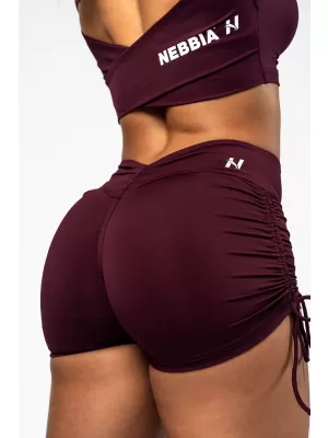 Push-up šortky so šnurovaním STRONG BEAUTY 429 DARK RED Nebbia