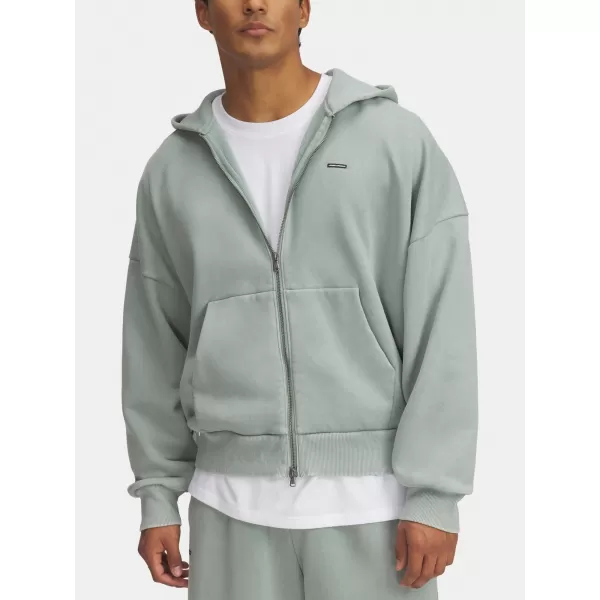  Pánska mikina UNDER ARMOUR ICON HWT FLEECE WASH FZ 6000651-348 ZELENÁ 