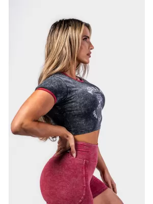 Oprané tričko Crop-Top-T-Shirt GOLDEN AGE 782 BLACK Nebbia