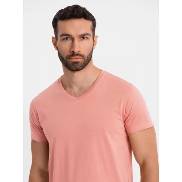  Pánske tričko OMBRE OM-TSBS-0237 RUŽOVÁ 