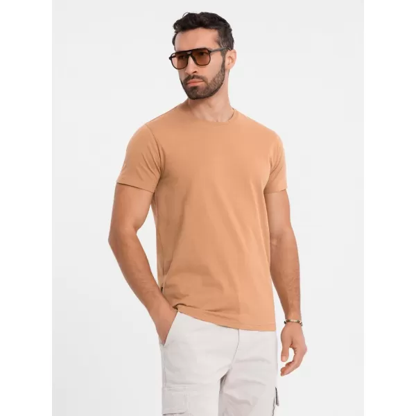  Pánske tričko OMBRE OM-TSBS-0236 HNEDÁ 