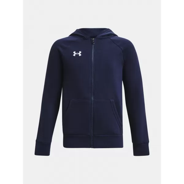 Chlapčenská mikina UNDER ARMOUR RIVAL FLEECE FZ HOODIE 1379794-410 MODRÁ 