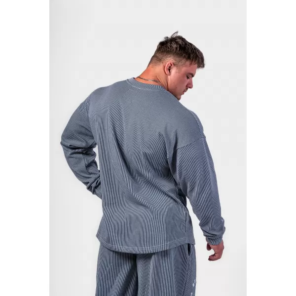  Oversized mikina bez kapucne SIGNATURE 797 BLUE Nebbia 