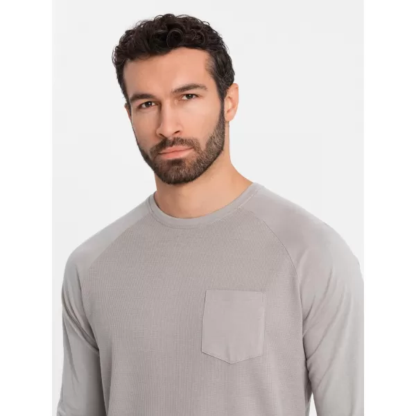  Tričko OMBRE OM-LSCL-0109 POPOLČEK 