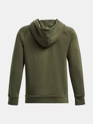 Chlapčenská mikina UNDER ARMOUR RIVAL FLEECE HOODIE 1379792-390 ZELENÁ