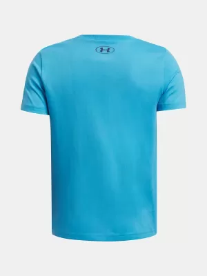 Chlapčenské tričko UNDER ARMOUR B SPLIT BIG LOGO SS 1390003-452 MODRÁ