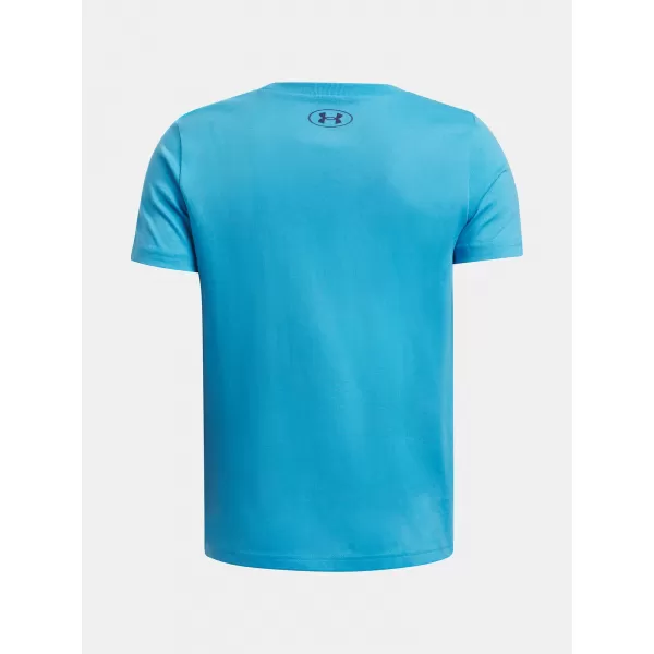  Chlapčenské tričko UNDER ARMOUR B SPLIT BIG LOGO SS 1390003-452 MODRÁ 