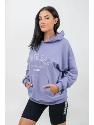 Oversize mikina s kapucňou GYM RAT 256 SVETLO PURPLE Nebbia