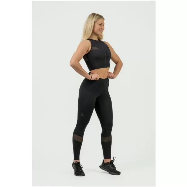  Dámsky crop top s vysokou podporou INTENSE Mesh 842 BLACK Nebbia 
