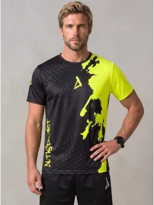 Prémiové pánske funkčné tričko ALTISPORT VOJ/ALM112TR01 ČIERNO-FLUO ŽLTÁ