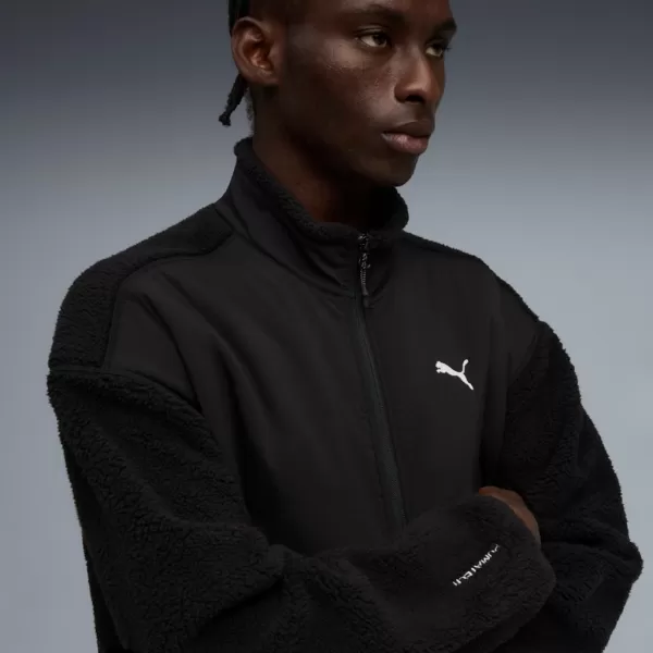  Pánska bunda PUMA TECH SOFT TECH RELAXED SHERPA JACKET 632104-01 ČIERNA 