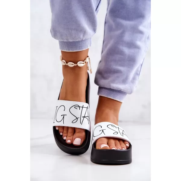  Dámske módne šľapky BIG STAR JJ274A275 BIELA ​​Big Star Shoes 
