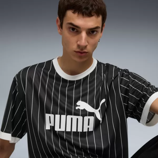  Pánsky dres PUMA ESS STRIPED JERSEY 688263-01 ČIERNA 