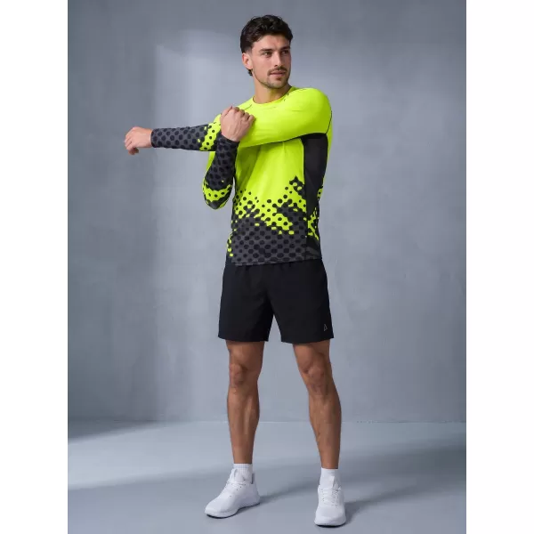  Pánska funkčná prémiová kompresná košeľa s dlhým rukávom ALTISPORT VOJ/ALM109TR03 FLUO ŽLTÁ 